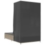 Doppel-Liegestuhl mit Dach und Vorhängen aus hellem grauen synthetischen Rattan. von , Liegen - Ref: Foro24-368104, Preis: 26...