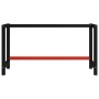 Werkbank mit schwarzer und roter Metallstruktur, 150 x 57 x 79 cm von vidaXL, Tischbeine - Ref: Foro24-147929, Preis: 79,39 €...