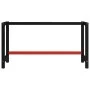 Werkbank mit schwarzer und roter Metallstruktur, 150 x 57 x 79 cm von vidaXL, Tischbeine - Ref: Foro24-147929, Preis: 78,40 €...