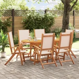Juego comedor de jardín 7 pzas madera maciza acacia y textileno by , Garden sets - Ref: Foro24-3279281, Price: 681,13 €, Disc...