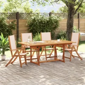 Juego comedor de jardín 5 pzas madera maciza acacia y textileno by , Garden sets - Ref: Foro24-3279274, Price: 586,80 €, Disc...