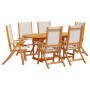 Juego comedor de jardín 7 pzas madera maciza acacia y textileno von , Gartensets - Ref: Foro24-3279295, Preis: 691,88 €, Raba...