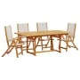 Juego comedor de jardín 5 pzas madera maciza acacia y textileno de , Conjuntos de jardín - Ref: Foro24-3279288, Precio: 584,3...