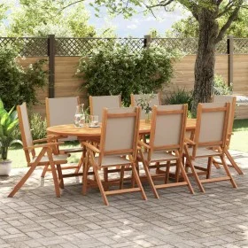 Juego comedor de jardín 9 pzas madera maciza acacia y textileno von , Gartensets - Ref: Foro24-3279319, Preis: 1,00 €, Rabatt: %