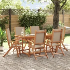 Juego comedor de jardín 7 pzas madera maciza acacia y textileno by , Garden sets - Ref: Foro24-3279325, Price: 694,04 €, Disc...
