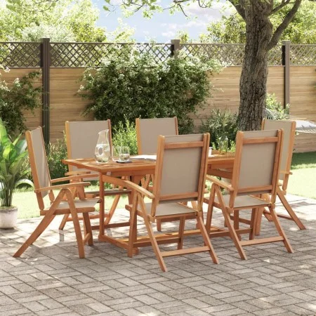Juego comedor de jardín 7 pzas madera maciza acacia y textileno by , Garden sets - Ref: Foro24-3279325, Price: 692,65 €, Disc...
