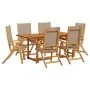 Juego comedor de jardín 7 pzas madera maciza acacia y textileno by , Garden sets - Ref: Foro24-3279325, Price: 692,65 €, Disc...