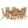 Juego comedor de jardín 7 pzas madera maciza acacia y textileno von , Gartensets - Ref: Foro24-3279325, Preis: 710,69 €, Raba...