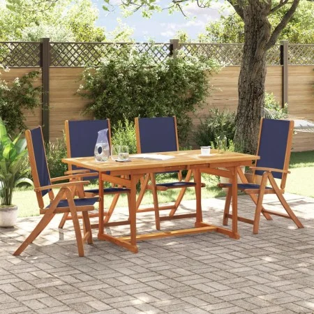 Juego comedor de jardín 5 pzas madera maciza acacia y textileno de , Conjuntos de jardín - Ref: Foro24-3279310, Precio: 493,4...