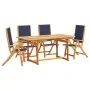 Juego comedor de jardín 5 pzas madera maciza acacia y textileno de , Conjuntos de jardín - Ref: Foro24-3279310, Precio: 493,4...