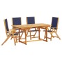 Juego comedor de jardín 5 pzas madera maciza acacia y textileno by , Garden sets - Ref: Foro24-3279310, Price: 507,70 €, Disc...