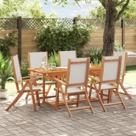 Juego comedor de jardín 7 pzas madera maciza acacia y textileno by , Garden sets - Ref: Foro24-3279297, Price: 637,25 €, Disc...