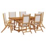 Juego comedor de jardín 7 pzas madera maciza acacia y textileno de , Conjuntos de jardín - Ref: Foro24-3279297, Precio: 653,6...
