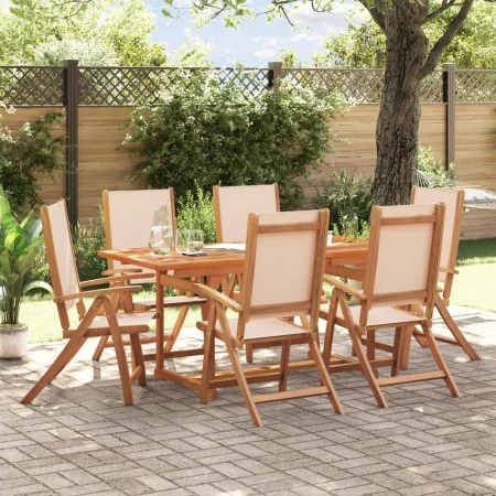 Juego comedor de jardín 7 pzas madera maciza acacia y textileno de , Conjuntos de jardín - Ref: Foro24-3279283, Precio: 642,0...