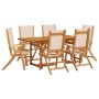 Garten-Esszimmer-Set, 7-teilig, Massivholz Akazie und Textilene von , Gartensets - Ref: Foro24-3279283, Preis: 655,17 €, Raba...