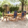 Juego comedor de jardín 7 pzas madera maciza acacia y textileno