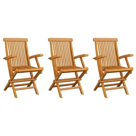 Gartenstühle 3 Einheiten massives Teakholz von vidaXL, Gartenstühle - Ref: Foro24-312277, Preis: 212,81 €, Rabatt: %