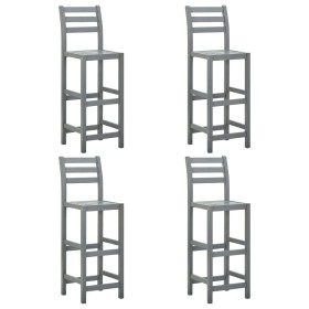 Kitchen stools 4 units solid gray acacia wood by vidaXL, Kitchen stools - Ref: Foro24-312418, Price: 276,88 €, Discount: %