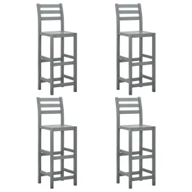 Kitchen stools 4 units solid gray acacia wood by vidaXL, Kitchen stools - Ref: Foro24-312418, Price: 271,56 €, Discount: %