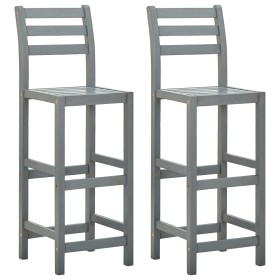 Taburetes de cocina 2 unidades madera maciza de acacia gris de vidaXL, Taburetes de cocina - Ref: Foro24-312417, Precio: 144,...