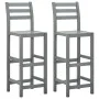 Küchenhocker 2 Einheiten massives Akazienholz grau von vidaXL, Küchenhocker - Ref: Foro24-312417, Preis: 142,02 €, Rabatt: %
