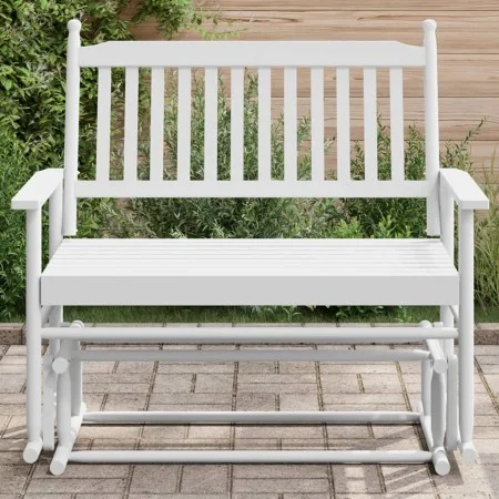 Banco deslizante madera maciza de álamo blanco 118x70x104,5 cm by , Rocking chairs - Ref: Foro24-4008868, Price: 157,58 €, Di...
