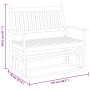 Massive Schiebebank aus weißer Pappelholz 118x70x104,5 cm. von , Schaukelstühle - Ref: Foro24-4008868, Preis: 117,71 €, Rabat...
