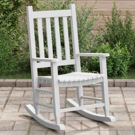 Schaukelstuhl für Kinder aus massiver weißer Pappelholz von , Schaukelstühle - Ref: Foro24-4008877, Preis: 76,34 €, Rabatt: %