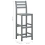 Küchenhocker 2 Einheiten massives Akazienholz grau von vidaXL, Küchenhocker - Ref: Foro24-312417, Preis: 144,81 €, Rabatt: %