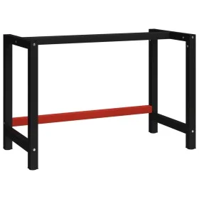 Black and red metal workbench structure, 120x57x79 cm. by vidaXL, Table legs - Ref: Foro24-147928, Price: 67,59 €, Discount: %