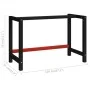 Black and red metal workbench structure, 120x57x79 cm. by vidaXL, Table legs - Ref: Foro24-147928, Price: 67,59 €, Discount: %