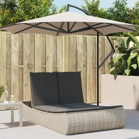 Tumbona doble con cojines ratán sintético gris claro by , Loungers - Ref: Foro24-368095, Price: 298,47 €, Discount: %