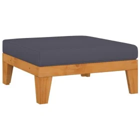 Modular footrest and dark gray cushion solid acacia wood by vidaXL, Modular outdoor sofas - Ref: Foro24-312153, Price: 96,32 ...