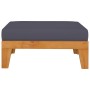 Modular footrest and dark gray cushion solid acacia wood by vidaXL, Modular outdoor sofas - Ref: Foro24-312153, Price: 98,30 ...