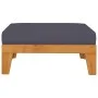 Modular footrest and dark gray cushion solid acacia wood by vidaXL, Modular outdoor sofas - Ref: Foro24-312153, Price: 96,32 ...