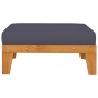 Modular footrest and dark gray cushion solid acacia wood by vidaXL, Modular outdoor sofas - Ref: Foro24-312153, Price: 98,30 ...