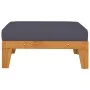 Modular footrest and dark gray cushion solid acacia wood by vidaXL, Modular outdoor sofas - Ref: Foro24-312153, Price: 96,32 ...