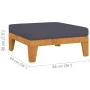 Modular footrest and dark gray cushion solid acacia wood by vidaXL, Modular outdoor sofas - Ref: Foro24-312153, Price: 96,32 ...