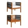 Silla de jardín con cojín madera maciza de acacia de vidaXL, Sofás modulares de exterior - Ref: Foro24-312432, Precio: 90,58 ...
