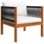 Silla de jardín con cojín madera maciza de acacia de vidaXL, Sofás modulares de exterior - Ref: Foro24-312432, Precio: 90,58 ...