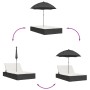 Tumbona doble con cojines y sombrilla ratán sintético negro by , Loungers - Ref: Foro24-368081, Price: 256,76 €, Discount: %