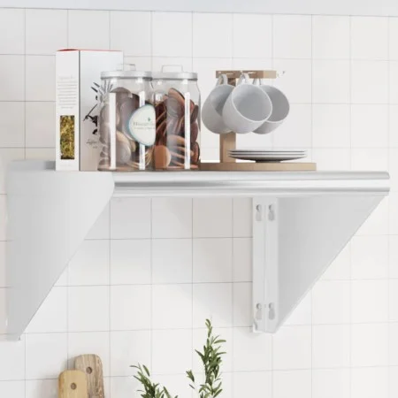Estante de pared acero inoxidable plateado 50x45x31 cm de , Estantes y estanterías - Ref: Foro24-30276, Precio: 59,86 €, Desc...