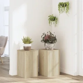 Pflanzenständer 2 Stück Eichenholz Sonoma 30x30x50 cm von , Topfständer - Ref: Foro24-852917, Preis: 60,55 €, Rabatt: %