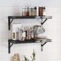 Wandregale 2 Stück Edelstahl schwarz 50x23,5x3 cm von , Regale und Regale - Ref: Foro24-30295, Preis: 34,96 €, Rabatt: %