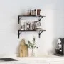 Estantes de pared 2 uds acero inoxidable negro 50x23,5x3 cm by , Shelves and shelves - Ref: Foro24-30295, Price: 34,36 €, Dis...