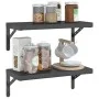 Estantes de pared 2 uds acero inoxidable negro 50x23,5x3 cm by , Shelves and shelves - Ref: Foro24-30295, Price: 34,36 €, Dis...