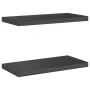 Estantes de pared 2 uds acero inoxidable negro 50x23,5x3 cm by , Shelves and shelves - Ref: Foro24-30295, Price: 34,36 €, Dis...