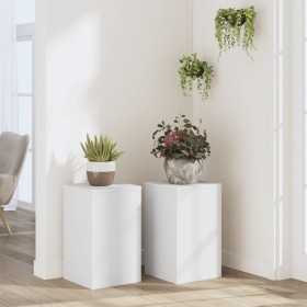 Pflanzenständer 2 Stück aus weißem Ingenieurholz 30x30x50 cm von , Topfständer - Ref: Foro24-852915, Preis: 53,09 €, Rabatt: %