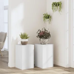 Soportes de plantas 2 uds madera ingeniería blanco 30x30x50 cm by , Pot stands - Ref: Foro24-852915, Price: 60,04 €, Discount: %