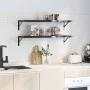 Estantes de pared 2 uds acero inoxidable negro 100x30x3 cm de , Estantes y estanterías - Ref: Foro24-30288, Precio: 61,56 €, ...